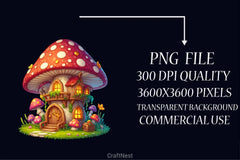Mushroom House Clipart Bundle 2 - CraftNest - Digital Crafting and Art