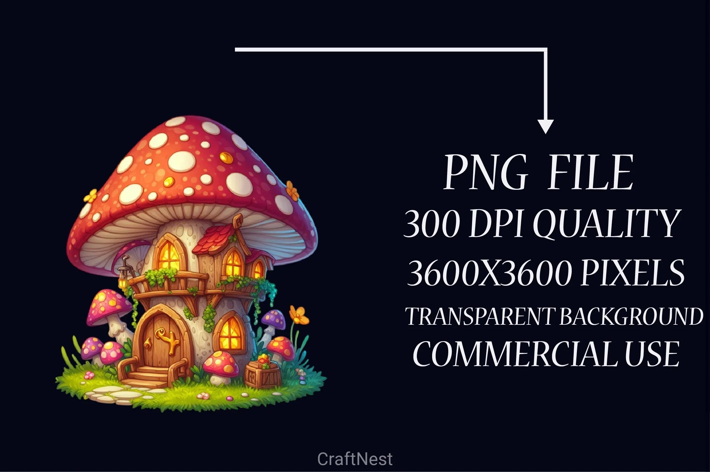 Mushroom House Clipart Bundle 2 - CraftNest - Digital Crafting and Art