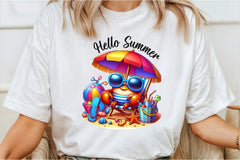 Hello Summer Crab Clipart Bundle - CraftNest - Digital Crafting and Art