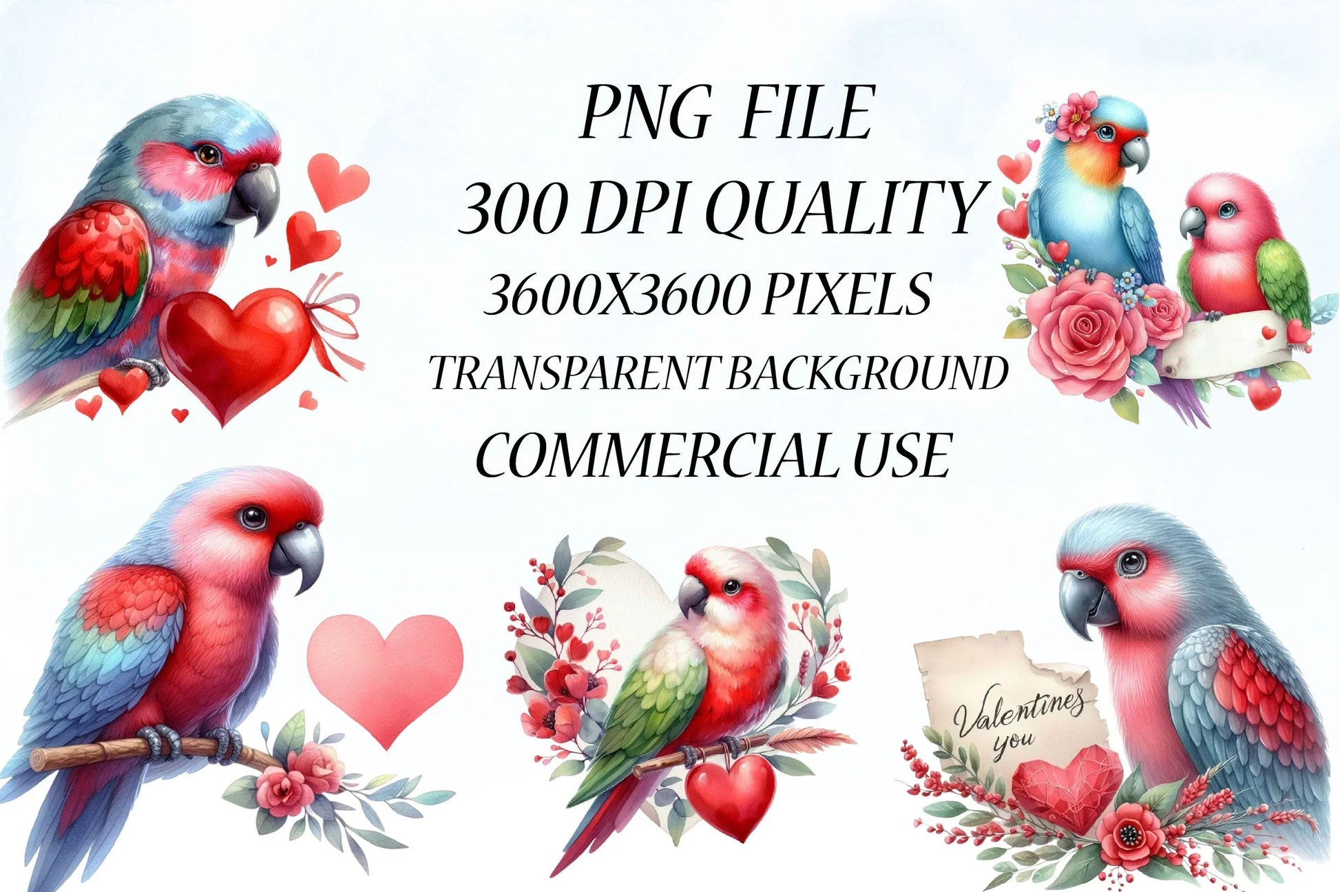Bird Valentine Clipart Bundle - CraftNest - Digital Crafting and Art