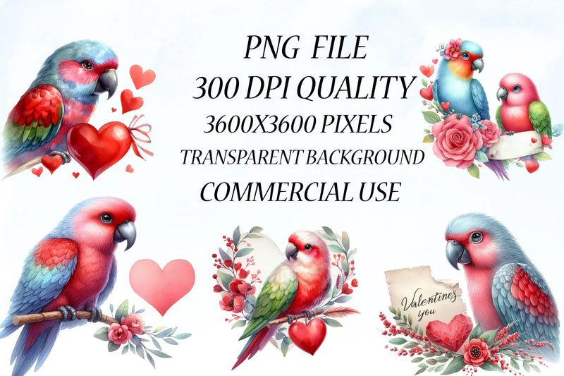Bird Valentine Clipart Bundle - CraftNest - Digital Crafting and Art