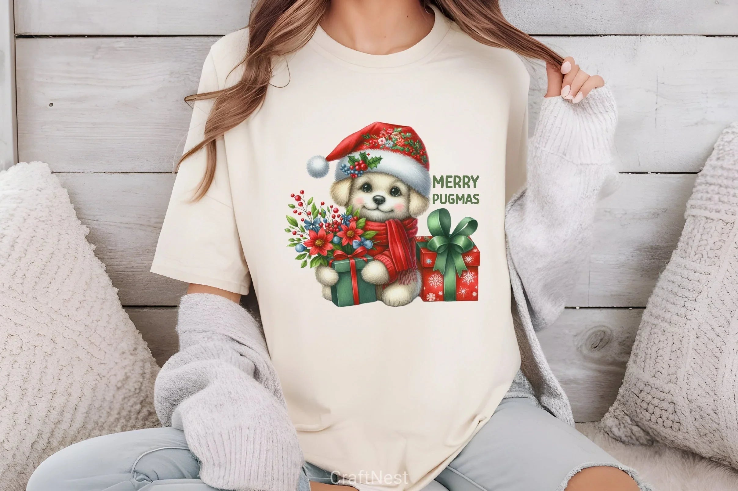 Merry Pugmas Clipart Bundle - CraftNest - Digital Crafting and Art