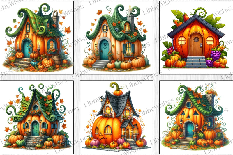 Halloween Pumpkin House Clipart Bundle 2 - CraftNest - Digital Crafting and Art