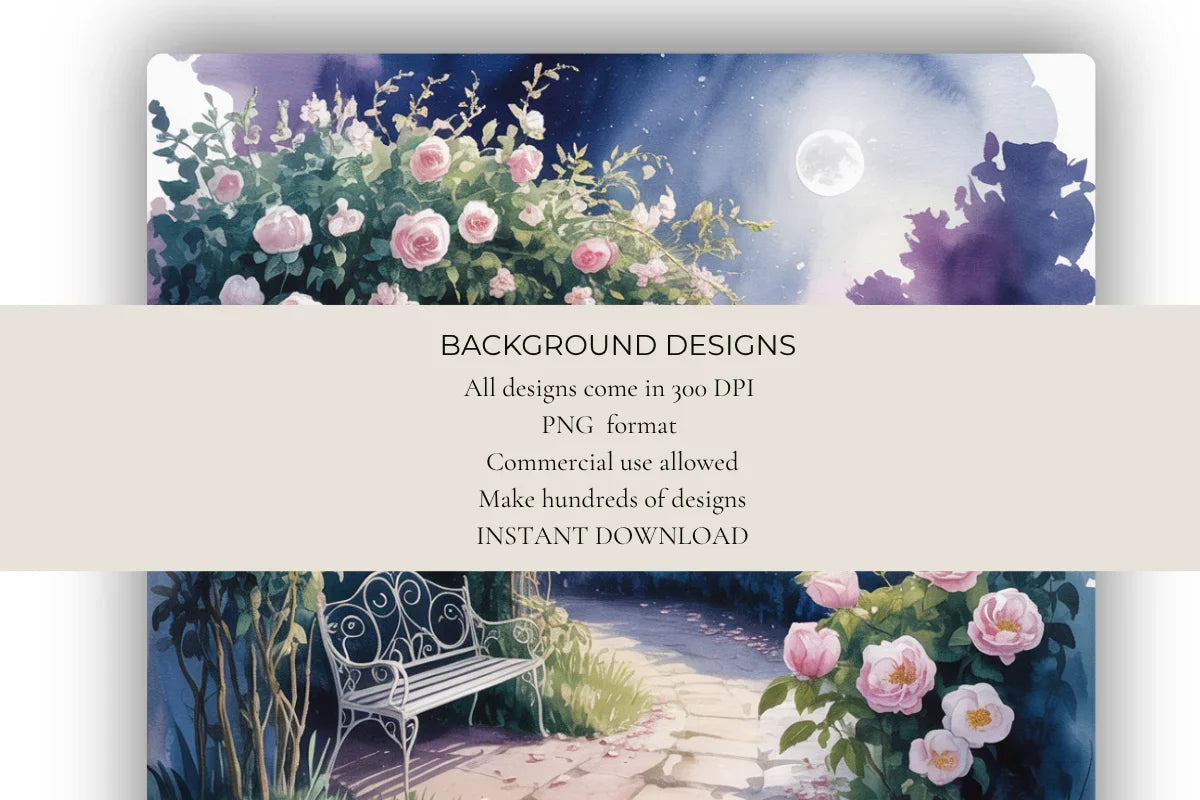 Garden Romance Background Papers - CraftNest - Digital Crafting and Art