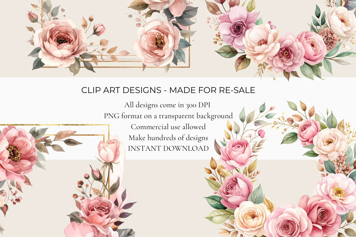 Wedding Wreaths & Frames Clipart - CraftNest - Digital Crafting and Art