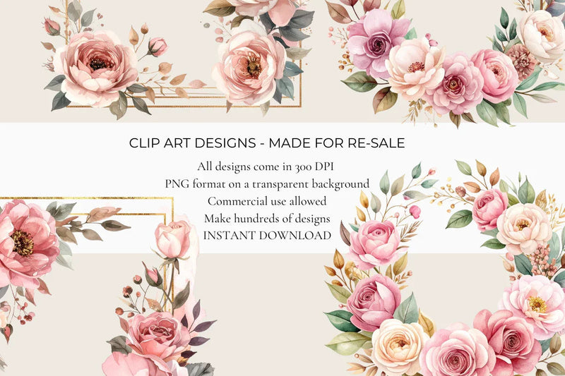 Wedding Wreaths & Frames Clipart - CraftNest - Digital Crafting and Art