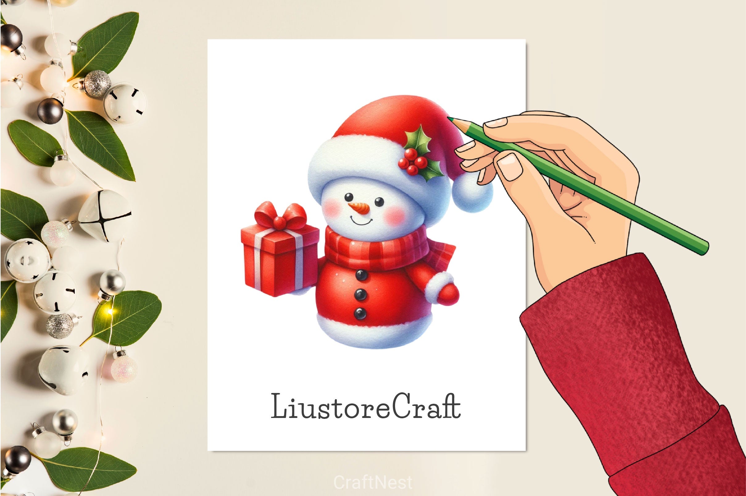 Christmas Cute Snowman Clipart Bundle 2