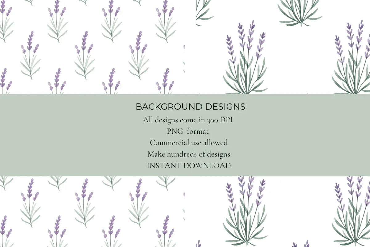 Lavender Stems Seamless Papers - CraftNest - Digital Crafting and Art