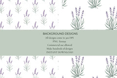 Lavender Stems Seamless Papers - CraftNest - Digital Crafting and Art