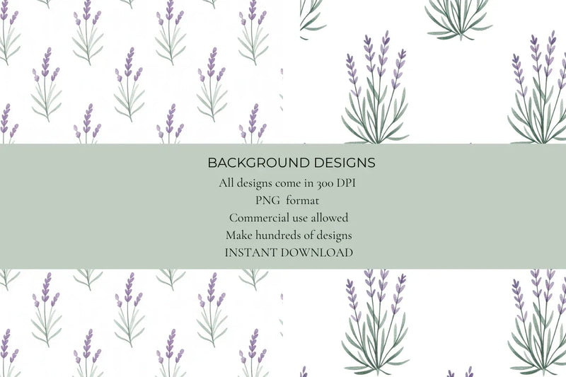 Lavender Stems Seamless Papers - CraftNest - Digital Crafting and Art