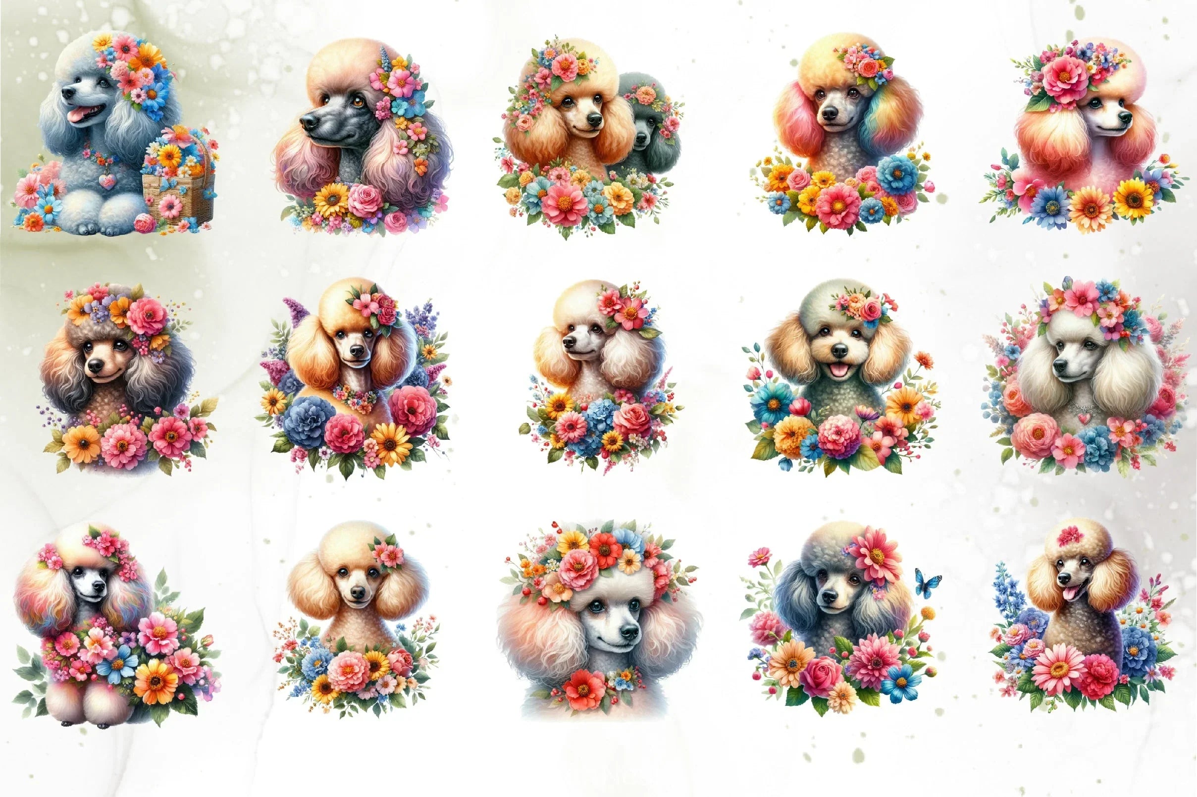 Royal Poodle Illustration Clipart Bundle - CraftNest - Digital Crafting and Art