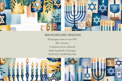 Hanukkah Junk Journal Papers - CraftNest - Digital Crafting and Art