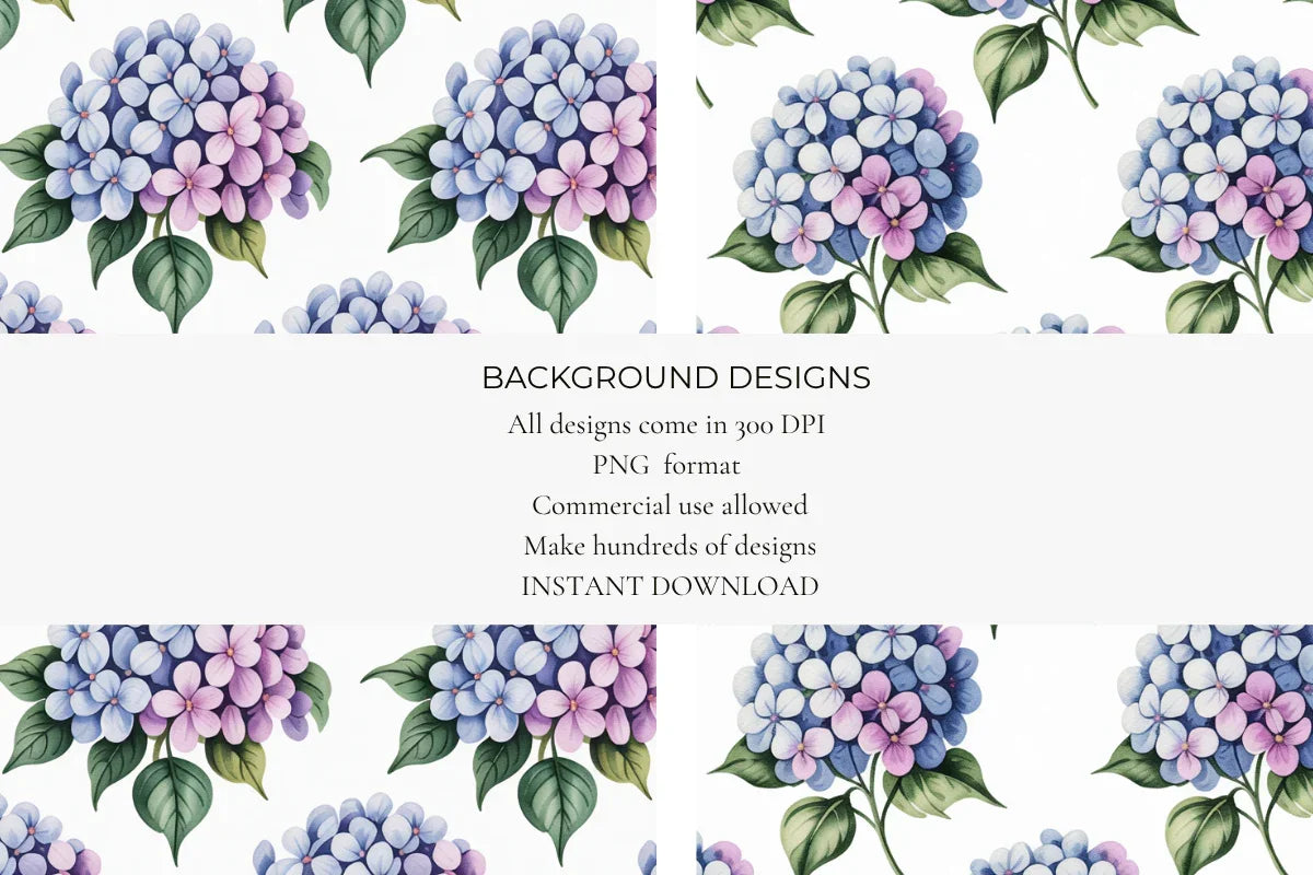 Hydrangeas Seamless Papers - CraftNest - Digital Crafting and Art