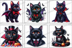 Halloween Vampire Cat Clipart Bundle - CraftNest - Digital Crafting and Art