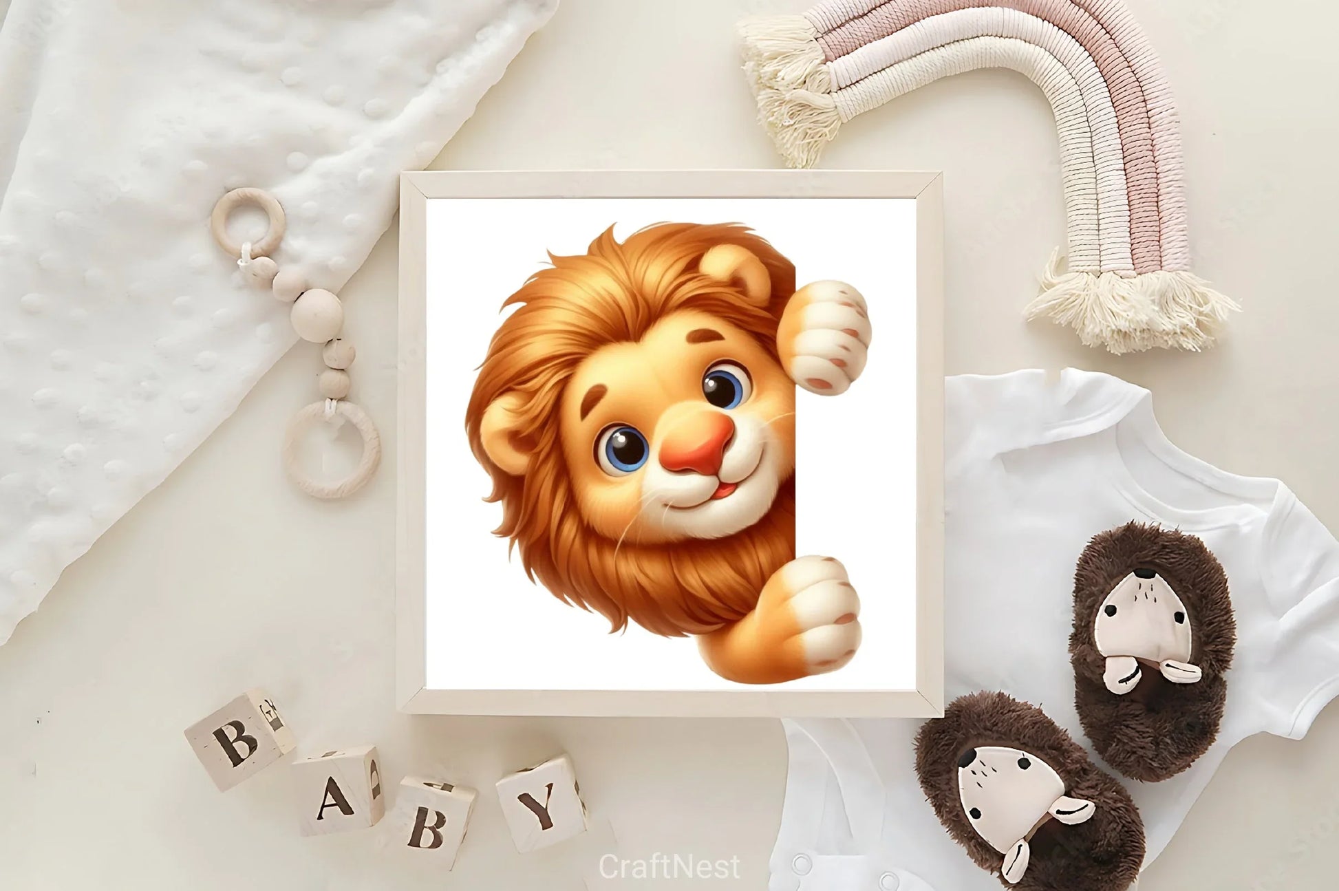 Cute Lion Peeking Clipart Bundle - CraftNest - Digital Crafting and Art