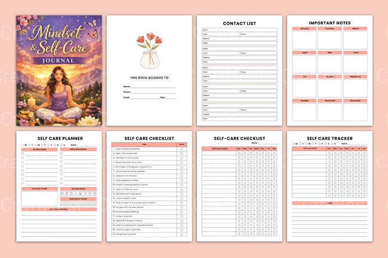 Mindset Self-Care Journal - CraftNest - Digital Crafting and Art