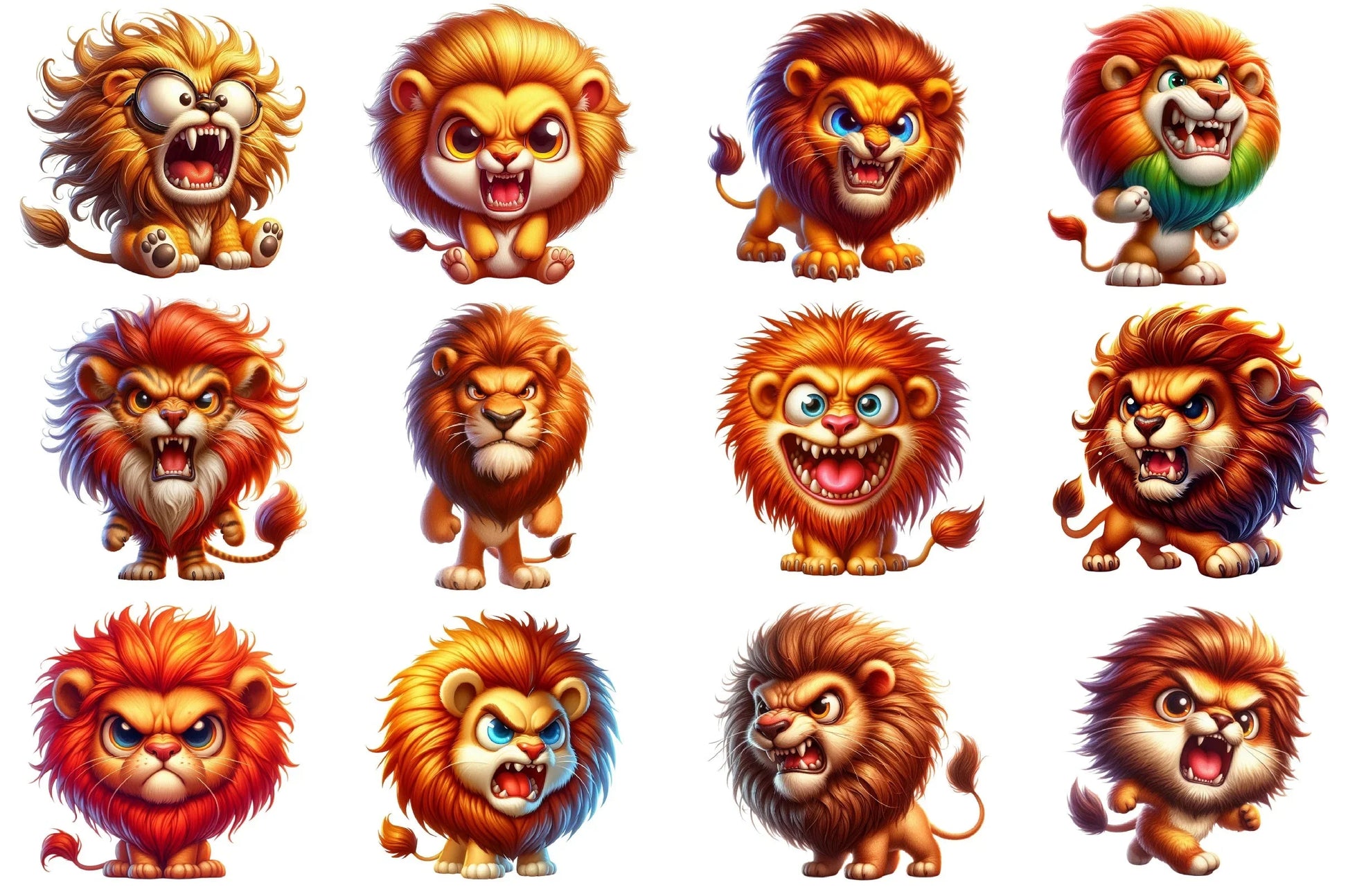 Angry Lion Clipart Bundle - CraftNest - Digital Crafting and Art