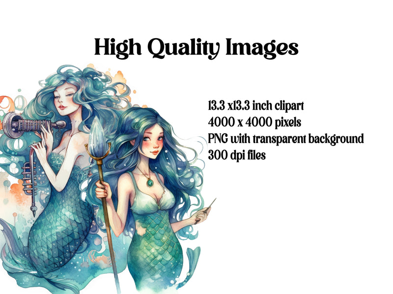 Cute Mermaid Clipart - CraftNest