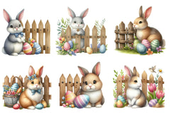 Easter Bunny Fence Clipart Bundle - CraftNest - Digital Crafting and Art