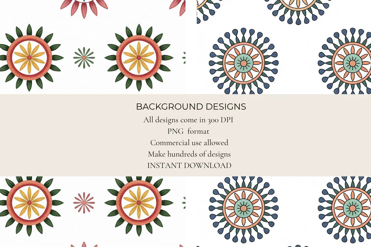 Simple Mandalas Seamless Papers - CraftNest - Digital Crafting and Art