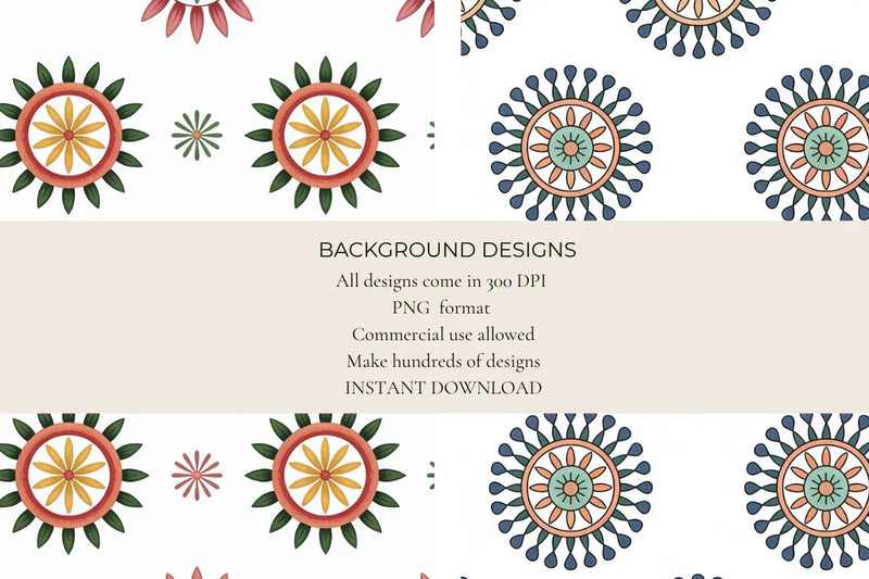 Simple Mandalas Seamless Papers - CraftNest - Digital Crafting and Art