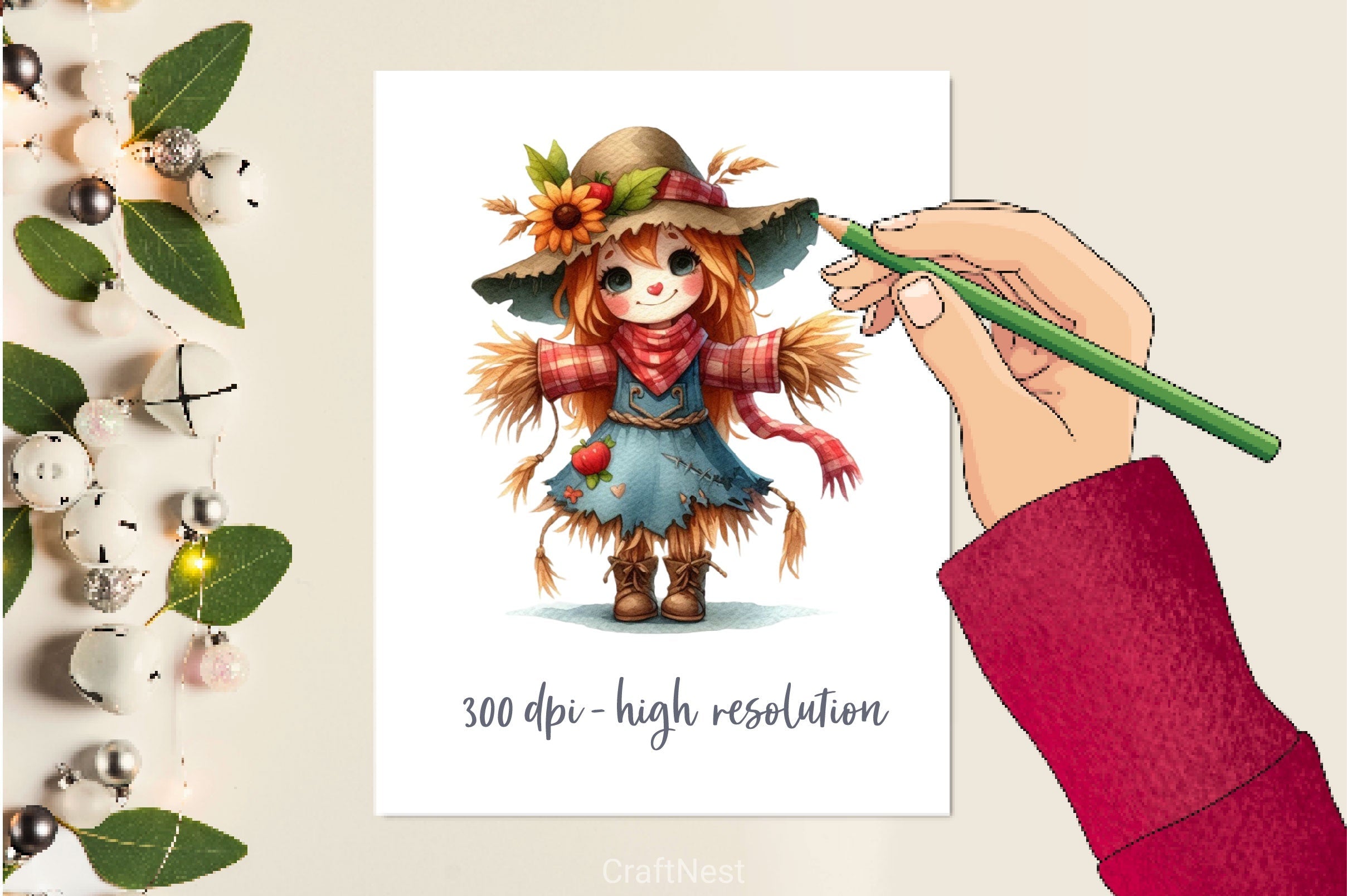 Scarecrow Girl Clipart Bundle