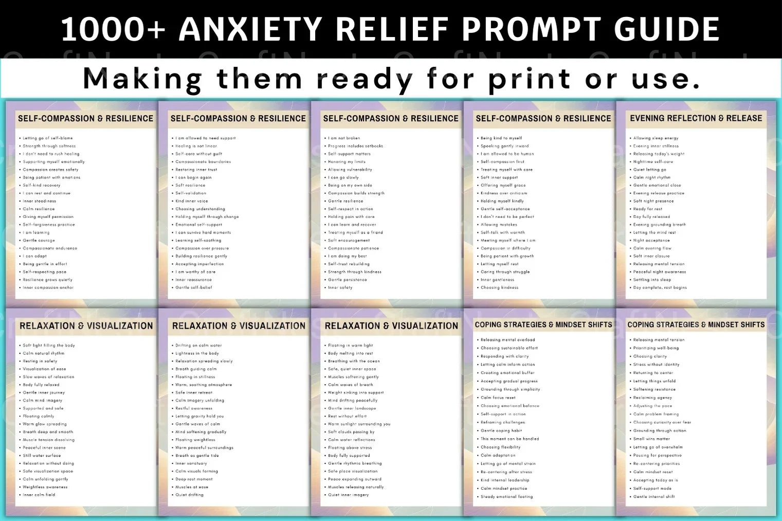 Anxiety Relief Prompt Guide - CraftNest - Digital Crafting and Art