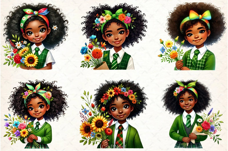 Black History Afro Girl Clipart Bundle - CraftNest - Digital Crafting and Art