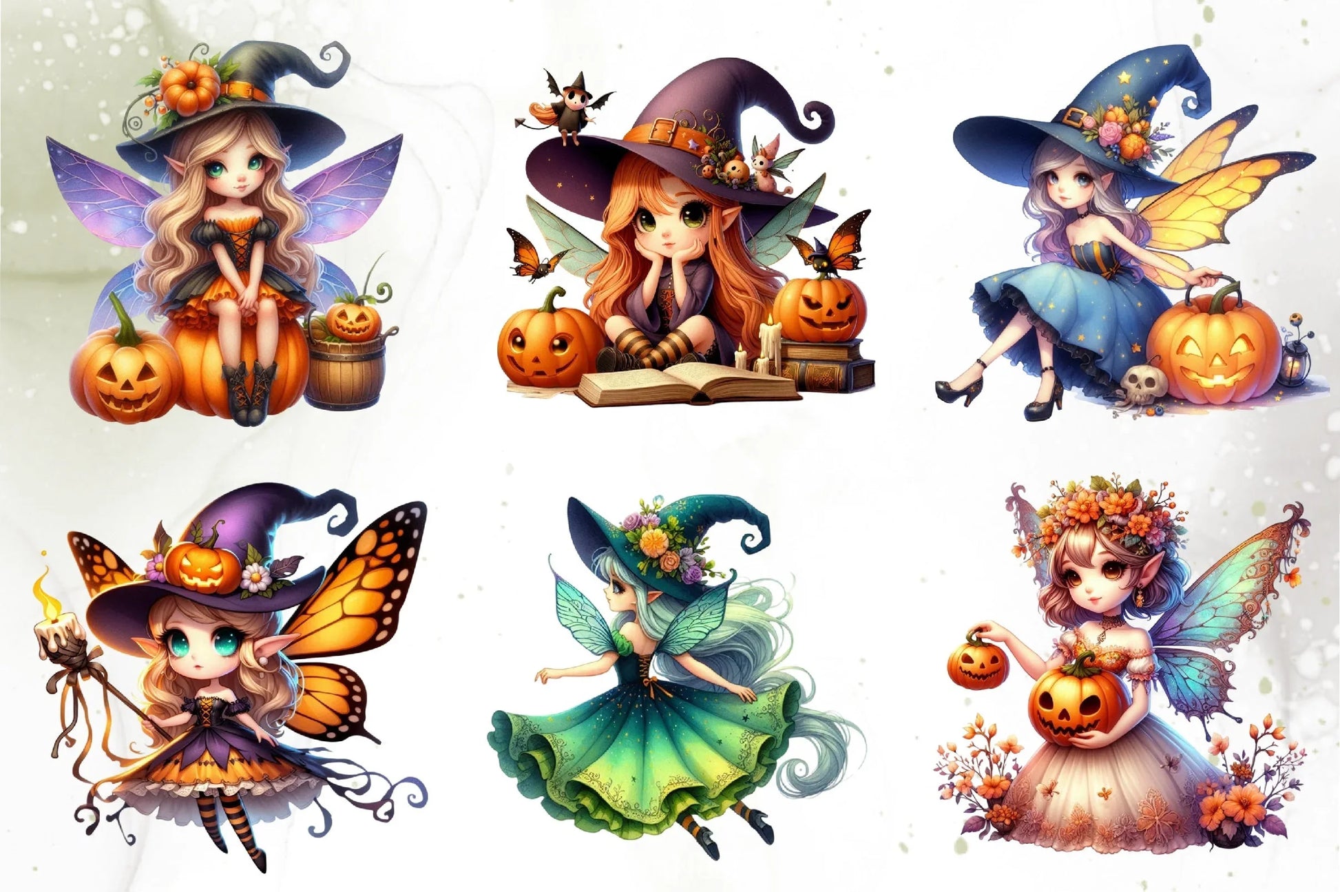 Cute Fairy Halloween Clipart Bundle - CraftNest - Digital Crafting and Art
