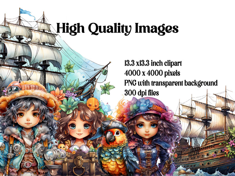 Kawaii Pirates Clipart - CraftNest