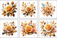 Golden Rose Clipart Bundle - CraftNest - Digital Crafting and Art