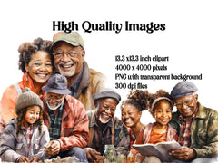 Afro-American Grandparents Clipart - CraftNest