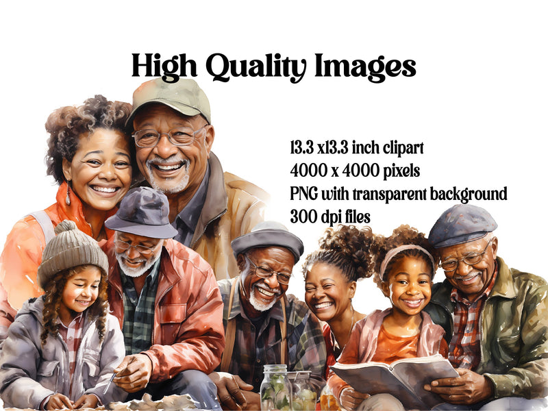 Afro-American Grandparents Clipart - CraftNest
