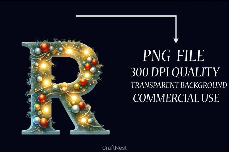 Christmas Alphabet Clipart Bundle 6 - CraftNest - Digital Crafting and Art