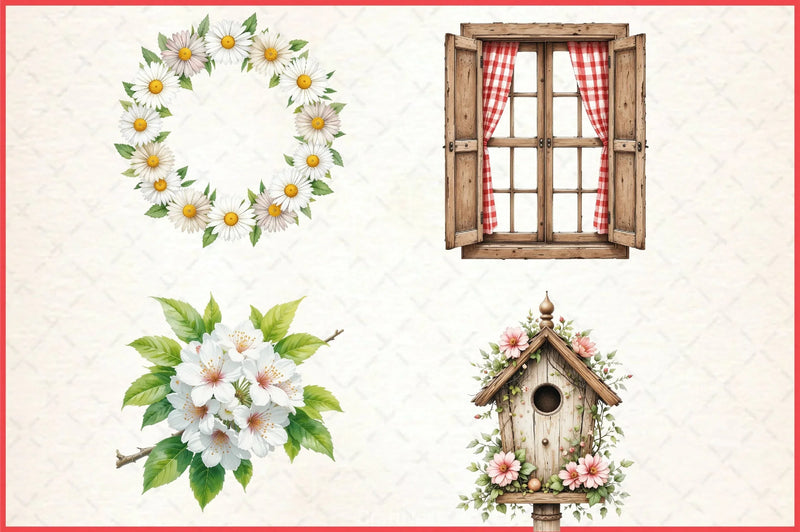 Spring Farm Clipart Bundle - CraftNest - Digital Crafting and Art
