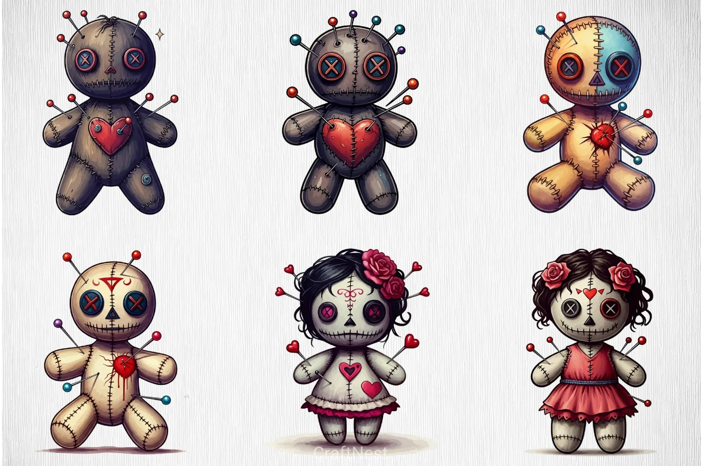 Gothic Voodoo Doll Clipart Bundle - CraftNest - Digital Crafting and Art