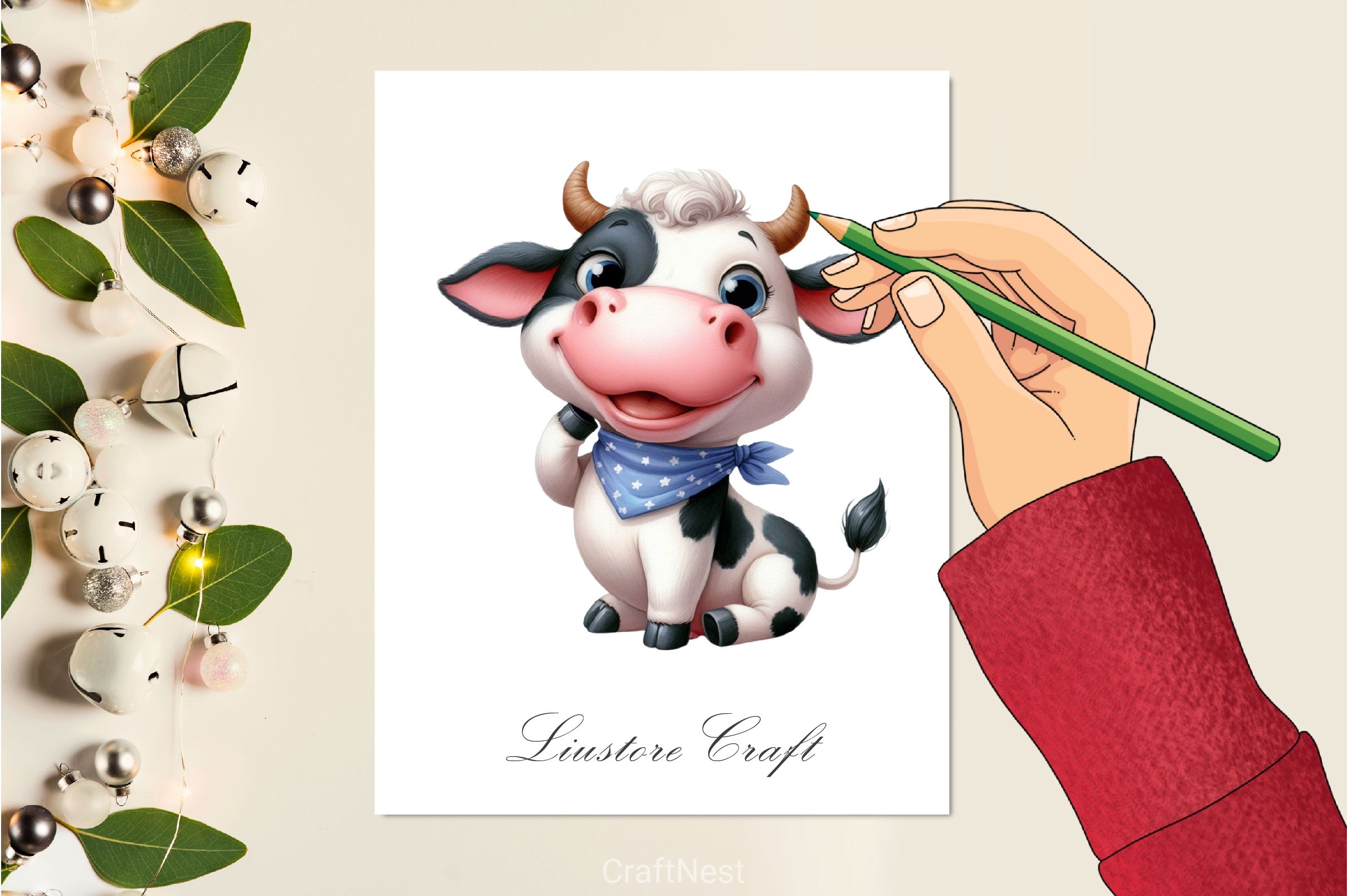 Funny Cute Cow Clipart Bundle