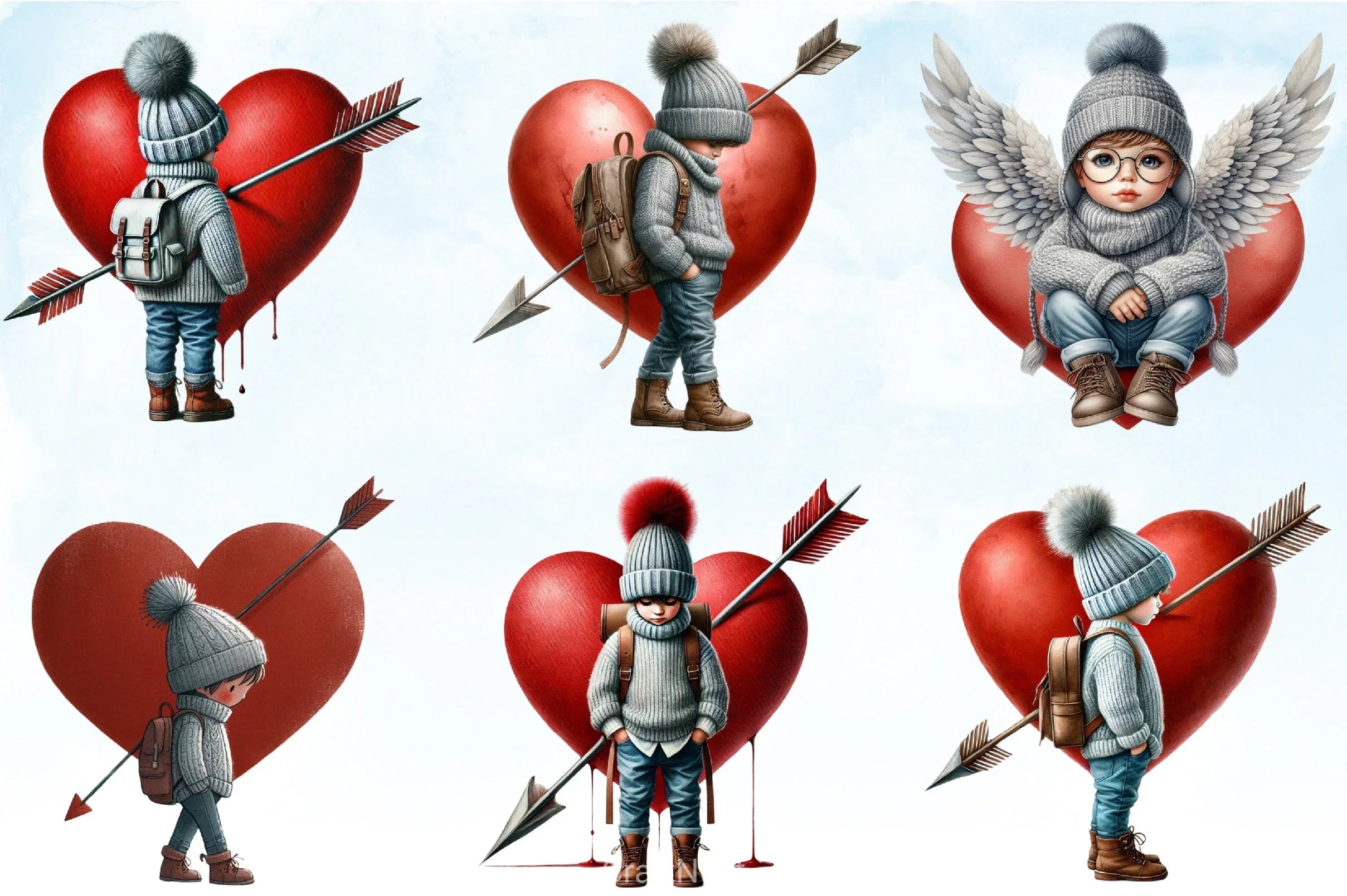 Valentine Cupid Boy Clipart Bundle - CraftNest - Digital Crafting and Art