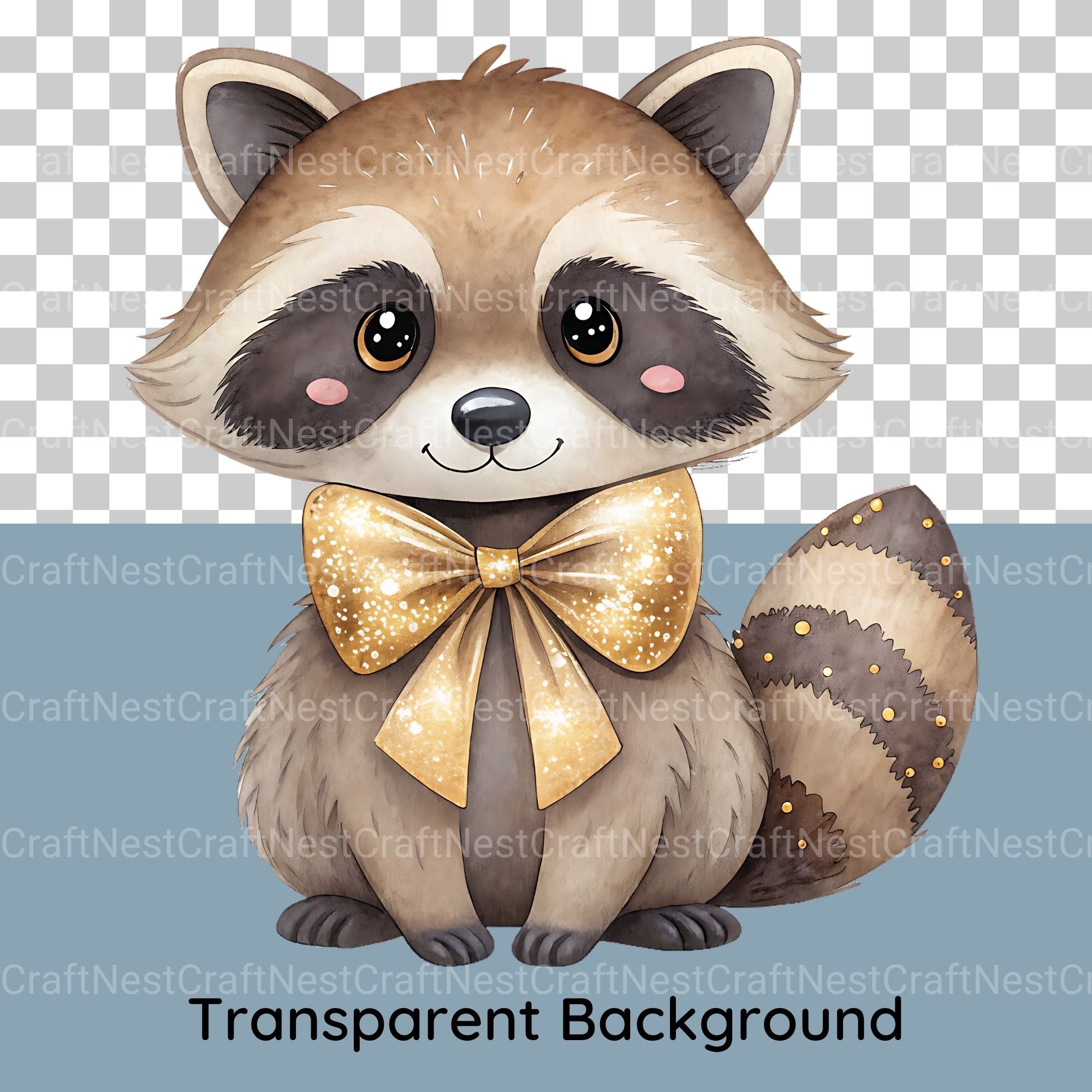 Raccoon Coquette Bow Clipart Bundle