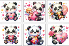 Valentine's Day Love Panda Clipart Bundle - CraftNest - Digital Crafting and Art