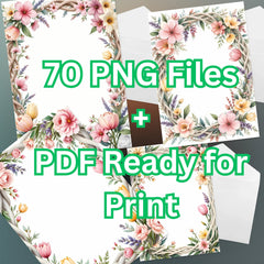 Spring Boho Faux Yarn Floral Borders Clipart Bundle - CraftNest - Digital Crafting and Art