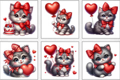 Valentine Cats Clipart Bundle - CraftNest - Digital Crafting and Art