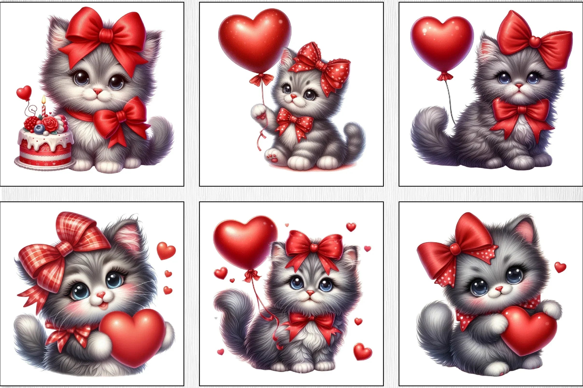 Valentine Cats Clipart Bundle - CraftNest - Digital Crafting and Art