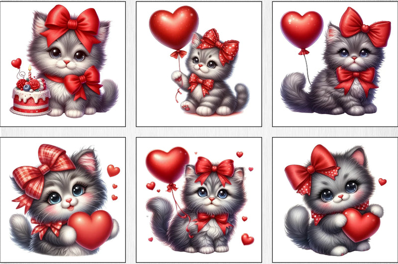 Valentine Cats Clipart Bundle - CraftNest - Digital Crafting and Art