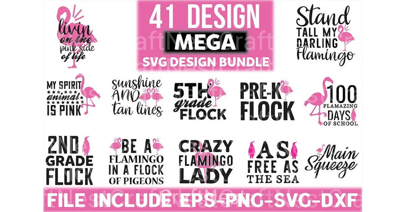 Flamingo Design Bundle - CraftNest - Digital Crafting and Art