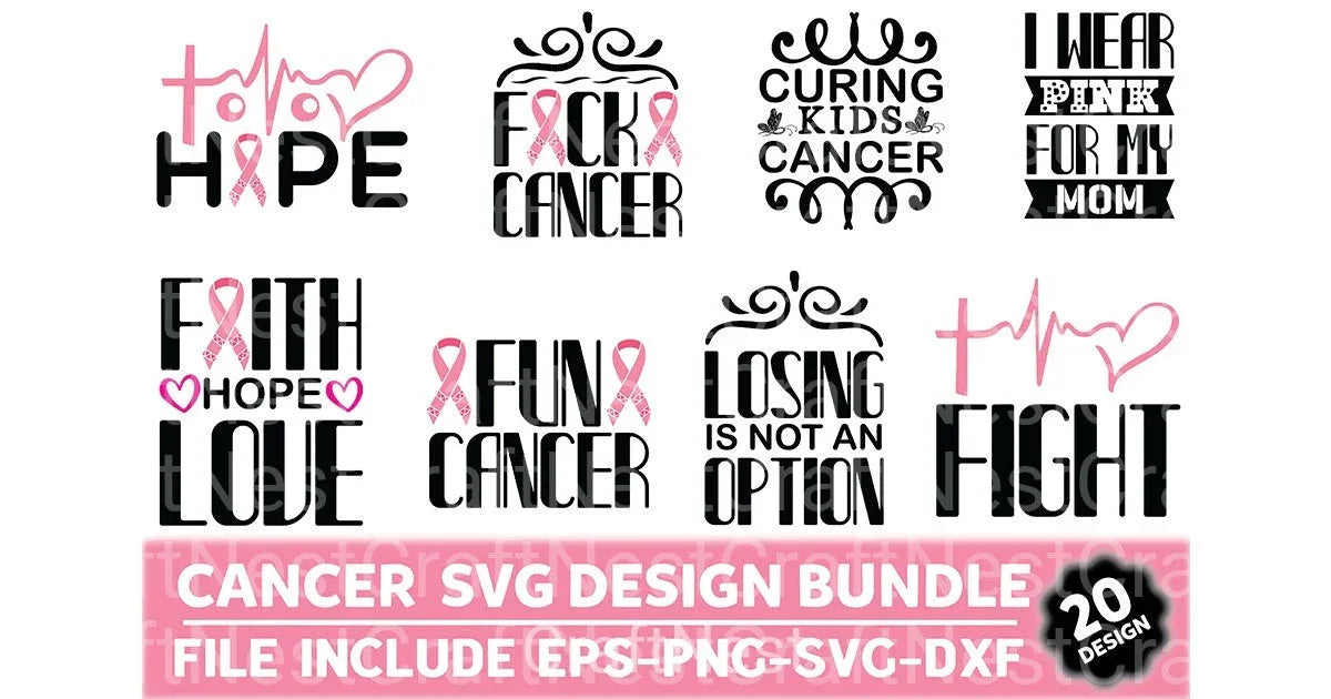 Cancer Design Bundle 157 - CraftNest - Digital Crafting and Art