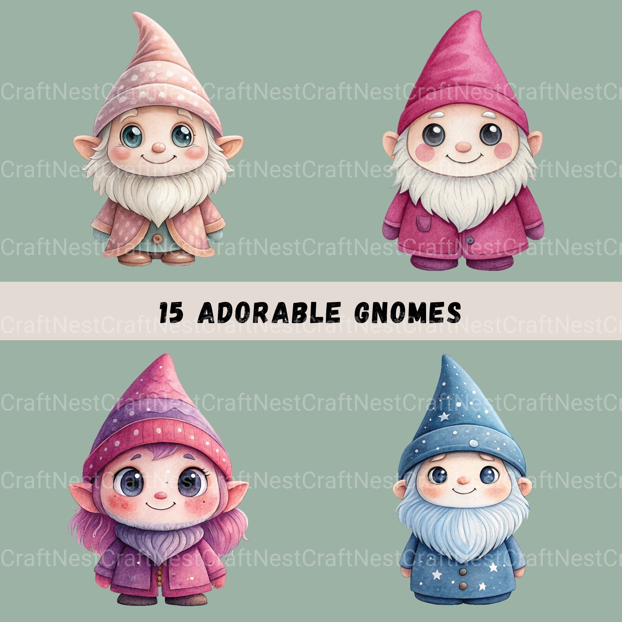 Gnomes Clipart Bundle
