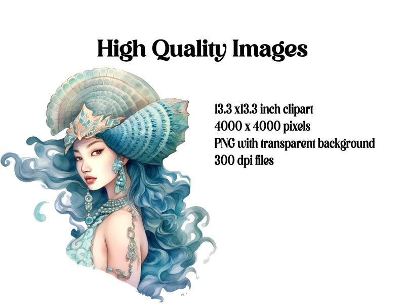 Asian Mermaids Clipart - CraftNest