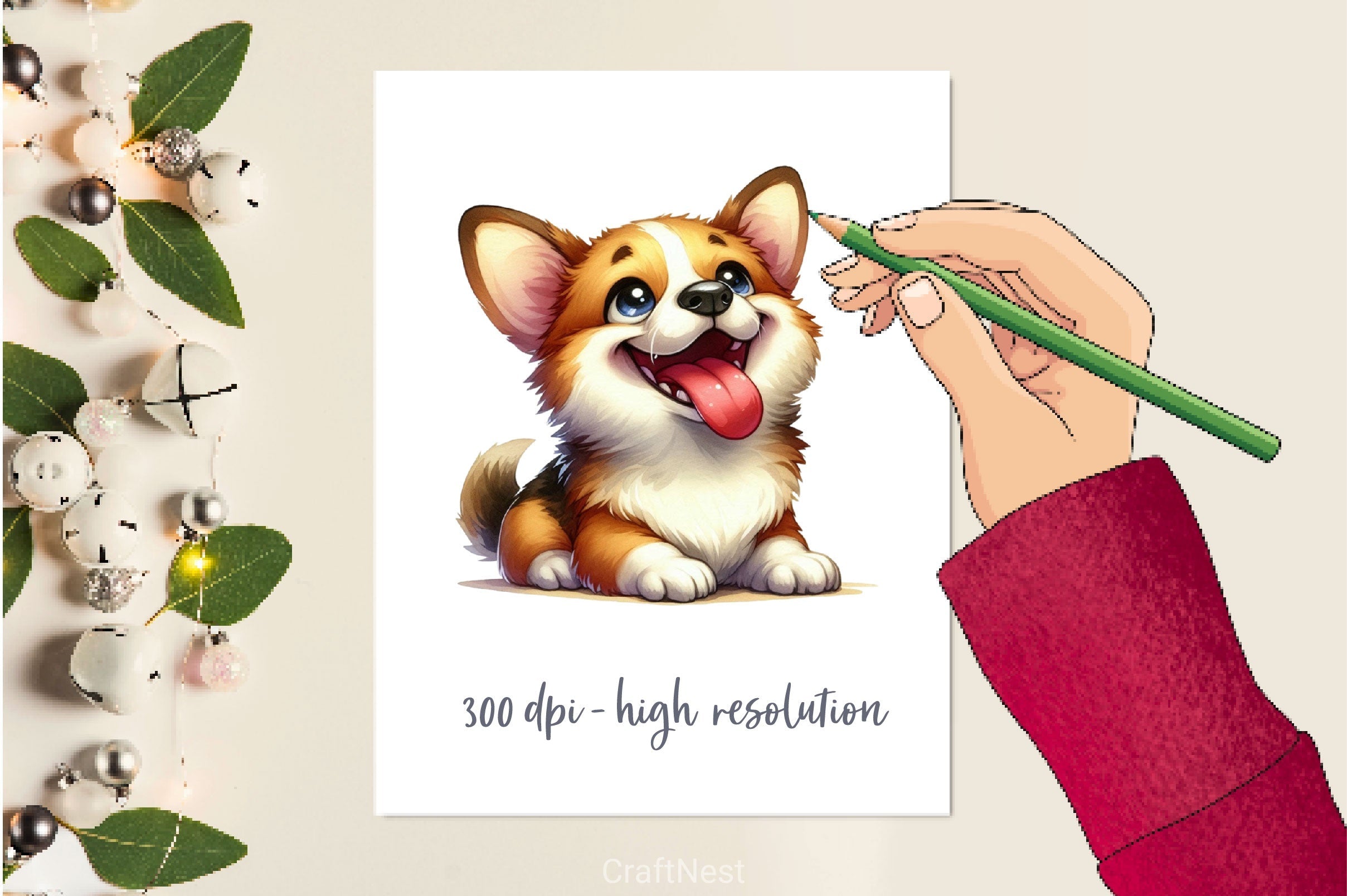 Cute Corgi Dog Funny Dog Clipart Bundle