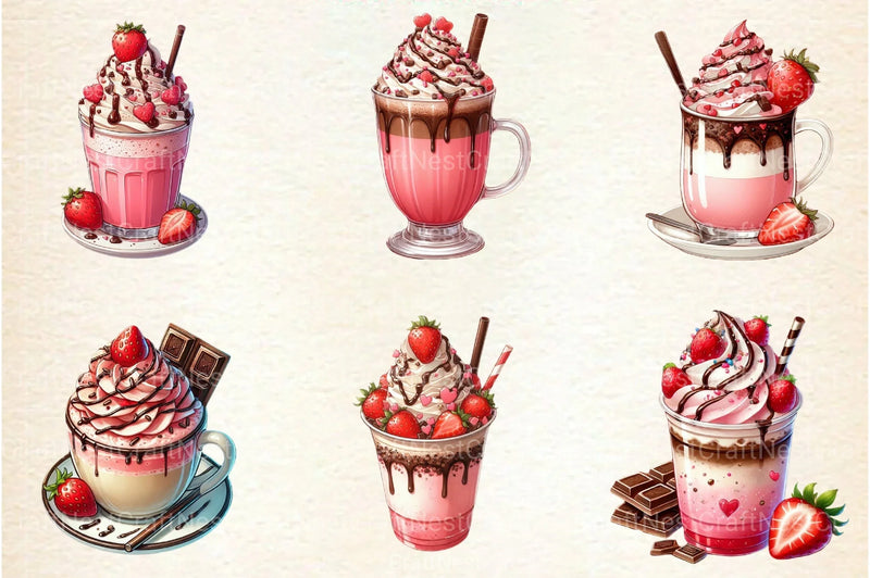 Valentine Festive Coffee Clipart Bundle 2 - CraftNest - Digital Crafting and Art